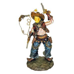 Vintage Western Cowboy Gun Slinger Humor Old West Figurine Statue Resin